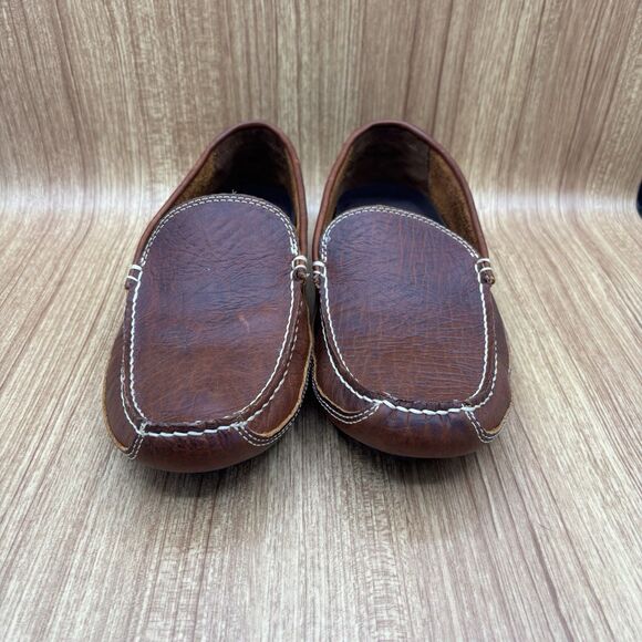 Duluth Trading Co Brown Bison Grain Driving Loafers Mens 10 M Shoes - Picture 2 of 8
